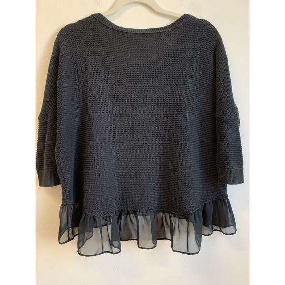 American Eagle Women’s Sweater Ruffle Hem Knit Pullover Black Size XS TP - Picture 8 of 8